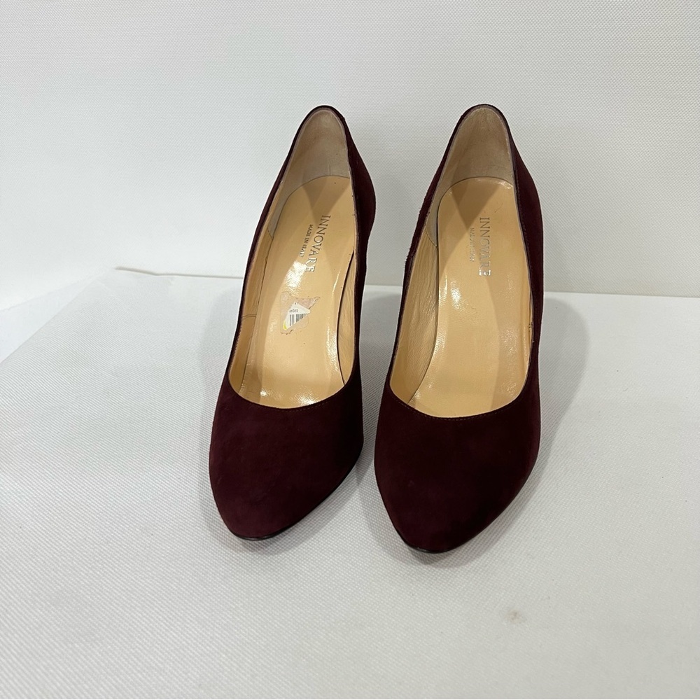 Innovare made Italy Pump Heels Size 36 (6)  Elegant Dark Burgundy Maroon Suede - Picture 5 of 8